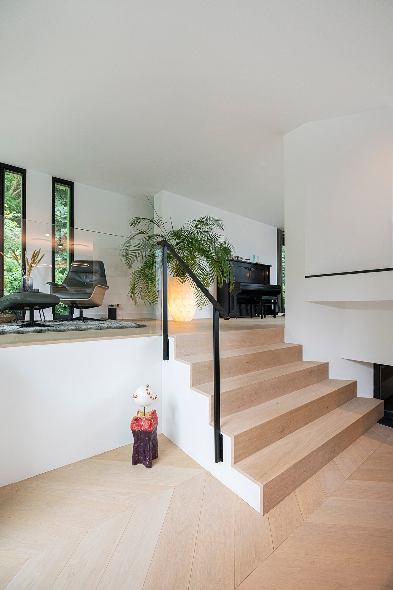 Eikenhouten moderne trapbekleding